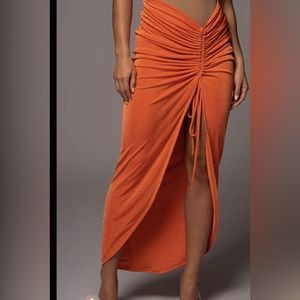 Jluxlabel maxi skirt in tomato orange